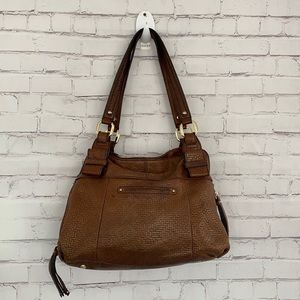 B Makowsky brown leather handbag